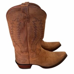 Dan Post Leather Women’s Brown Western Cowboy Snip Toe Boots Size 10D